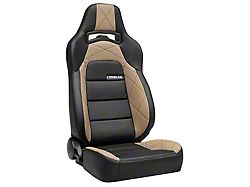 Corbeau Trailcat Reclining Seats with Double Locking Seat Brackets; Black Vinyl/Beige HD Vinyl (20-24 Jeep Gladiator JT)