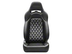 Corbeau Trailcat Reclining Seats with Double Locking Seat Brackets; Black Vinyl/White Stitching (20-24 Jeep Gladiator JT)