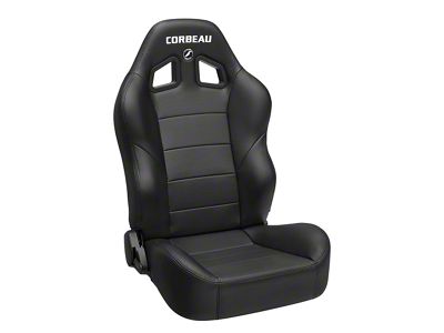 Corbeau Baja XRS Suspension Seats with Double Locking Seat Brackets; Black Vinyl (18-24 Jeep Wrangler JL)