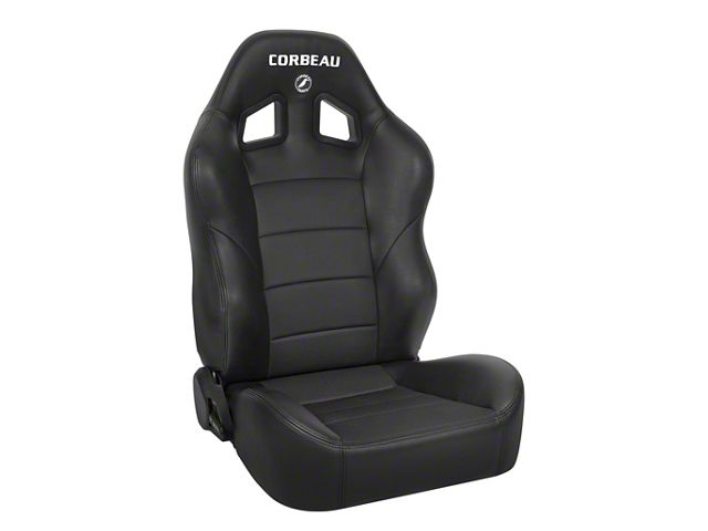 Corbeau Baja XRS Suspension Seats with Double Locking Seat Brackets; Black Vinyl/Cloth (91-95 Jeep Wrangler YJ)