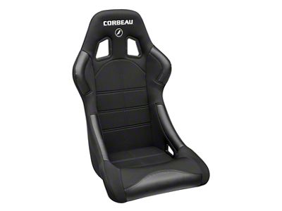 Corbeau Forza Wide Racing Seats with Double Locking Seat Brackets; Black Cloth (18-24 Jeep Wrangler JL)