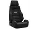 Corbeau GTS II Reclining Seats with Double Locking Seat Brackets; Black Cloth (18-24 Jeep Wrangler JL)