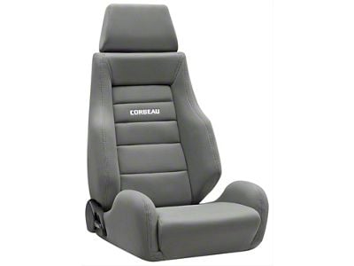Corbeau GTS II Reclining Seats with Double Locking Seat Brackets; Gray Cloth (15-18 Jeep Wrangler JK 4-Door)