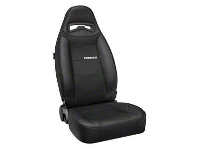 Corbeau Moab Reclining Seats with Double Locking Seat Brackets; Black Vinyl/Cloth (18-25 Jeep Wrangler JL)