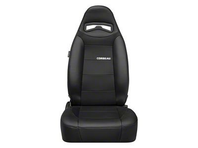 Corbeau Moab Reclining Seats with Seat Heater; Black Vinyl/Cloth; Pair (Universal; Some Adaptation May Be Required)