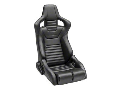 Corbeau Sportline RRB Reclining Seats with Double Locking Seat Brackets; Black Vinyl/Carbon Vinyl/Black Diamond Stitch (18-24 Jeep Wrangler JL)