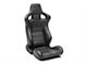 Corbeau Sportline RRS Reclining Seats with Double Locking Seat Brackets; Black Vinyl Diamond/Black Stitching (97-02 Jeep Wrangler TJ)