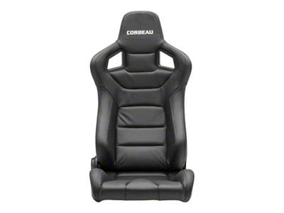 Corbeau Sportline RRS Reclining Seats with Double Locking Seat Brackets; Black Leather (97-02 Jeep Wrangler TJ)