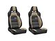 Corbeau Trailcat Reclining Seats with Double Locking Seat Brackets; Black Vinyl/Beige HD Vinyl (03-06 Jeep Wrangler TJ)