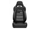 Corbeau Trailcat Reclining Seats with Double Locking Seat Brackets; Black Vinyl/Black HD Vinyl (03-06 Jeep Wrangler TJ)