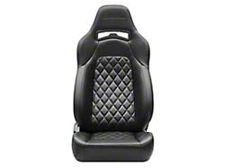 Corbeau Trailcat Reclining Seats with Double Locking Seat Brackets; Black Vinyl/Black Stitching (07-10 Jeep Wrangler JK 2-Door; 07-14 Jeep Wrangler JK 4-Door)