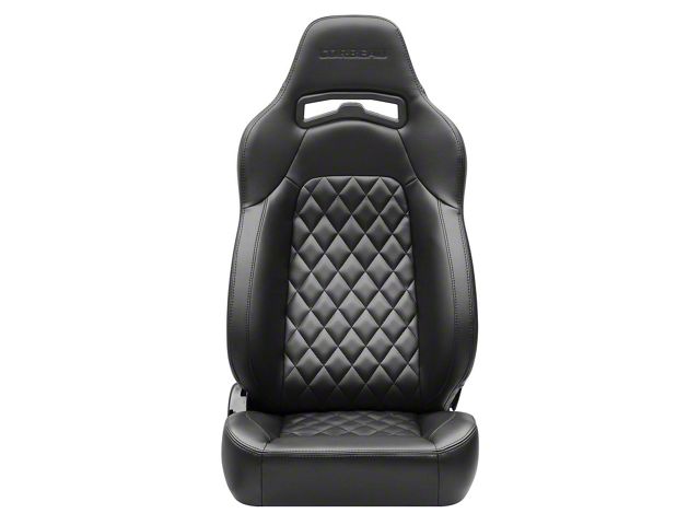 Corbeau Trailcat Reclining Seats with Double Locking Seat Brackets; Black Vinyl/Black Stitching (11-18 Jeep Wrangler JK 2-Door)