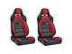 Corbeau Trailcat Reclining Seats with Double Locking Seat Brackets; Black Vinyl/Red HD Vinyl (97-02 Jeep Wrangler TJ)