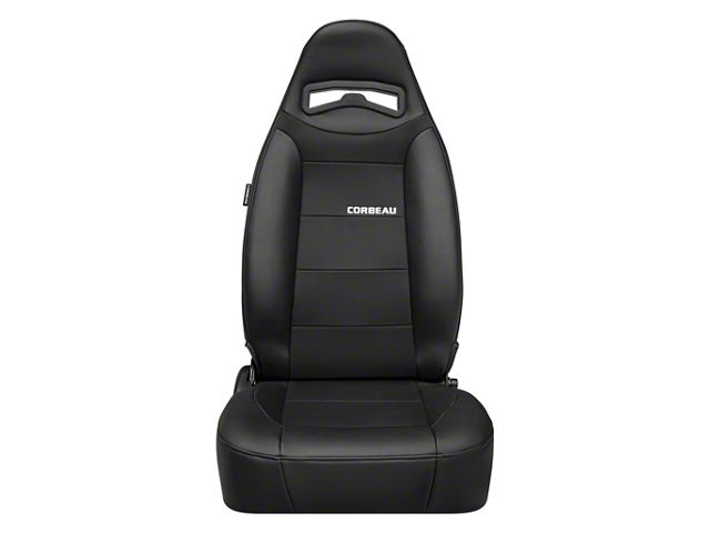 Corbeau Moab Reclining Seats with Inflatable Lumbar; Black Vinyl/Cloth; Pair (Universal; Some Adaptation May Be Required)