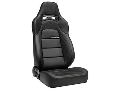 Corbeau Trailcat Reclining Seats with Double Locking Seat Brackets; Black Vinyl/Black HD Vinyl (16-23 Tacoma)