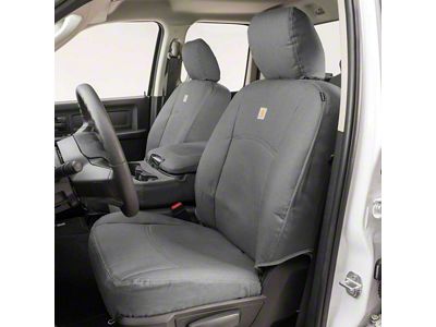 Covercraft Carhartt PrecisionFit Custom Front Row Seat Covers; Gravel (21-24 Bronco 2-Door w/ Cloth Seats)