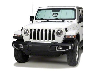 Covercraft UVS100 Heat Shield Custom Sunscreen with Jeep Grille Logo; Silver (20-25 Jeep Gladiator JT)