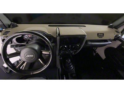 Covercraft Ltd Edition Custom Dash Cover with Jeep Grille Logo; Beige (11-21 Jeep Grand Cherokee WK2 w/o Center Dash Speaker)