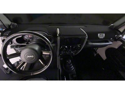 Covercraft Ltd Edition Custom Dash Cover with Jeep Grille Logo; Black (11-21 Jeep Grand Cherokee WK2 w/o Center Dash Speaker)