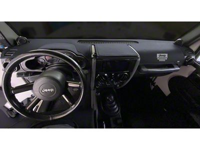 Covercraft Ltd Edition Custom Dash Cover with Jeep Grille Logo; Smoke (11-21 Jeep Grand Cherokee WK2 w/ Center Dash Speaker)