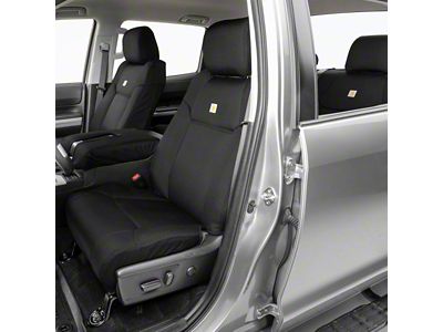 Covercraft Carhartt Super Dux PrecisionFit Custom Front Row Seat Covers; Black (07-10 Jeep Wrangler JK 4-Door w/o Seat Air Bags)