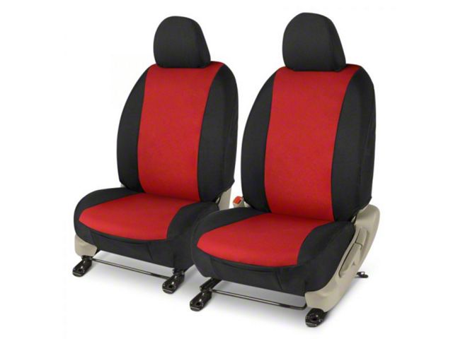 Covercraft Precision Fit Seat Covers Endura Custom Front Row Seat Covers; Red/Black (97-02 Jeep Wrangler TJ)