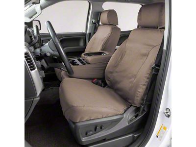 Covercraft Seat Saver Polycotton Custom Second Row Seat Cover; Taupe (21-24 Bronco 4-Door)
