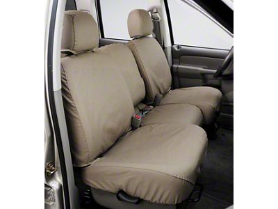 Covercraft Seat Saver Polycotton Custom Front Row Seat Covers; Taupe (18-24 Jeep Wrangler JL 4-Door)