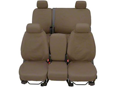 Covercraft Seat Saver Waterproof Polyester Custom Second Row Seat Cover; Taupe (18-25 Jeep Wrangler JL 4-Door w/ Fold Down Armrest, Excluding 4xe)