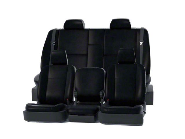 Covercraft Precision Fit Seat Covers Leatherette Custom Front Row Seat Covers; Black (10-14 Titan w/ Captain Bucket Seats)