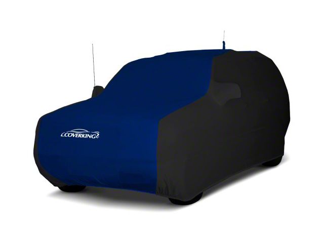 Coverking Satin Stretch Indoor Car Cover; Black/Impact Blue (97-06 Jeep Wrangler TJ, Excluding Unlimited)