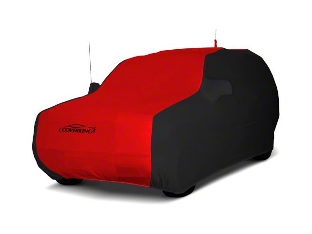 Coverking Satin Stretch Indoor Car Cover; Black/Red (07-10 Jeep Wrangler JK 2-Door)