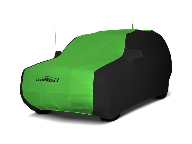 Coverking Satin Stretch Indoor Car Cover; Black/Synergy Green (07-13 Jeep Wrangler JK 4-Door)