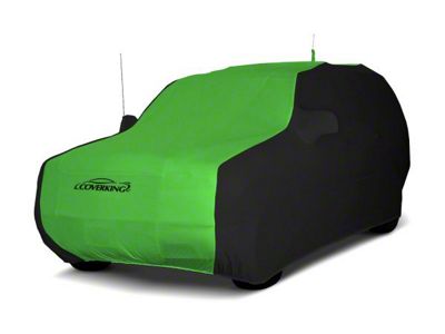 Coverking Satin Stretch Indoor Car Cover; Black/Synergy Green (14-18 Jeep Wrangler JK 4-Door)