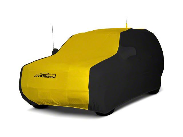 Coverking Satin Stretch Indoor Car Cover; Black/Velocity Yellow (04-06 Jeep Wrangler TJ Unlimited)