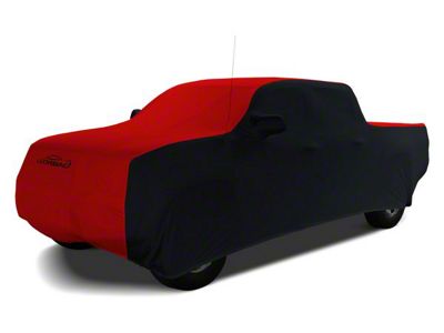 Coverking Satin Stretch Indoor Car Cover; Black/Red (16-23 Tacoma Double Cab)