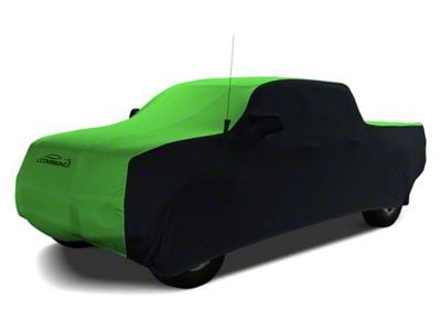 Coverking Satin Stretch Indoor Car Cover; Black/Synergy Green (16-23 Tacoma Access Cab w/o Factory Roof Rack)