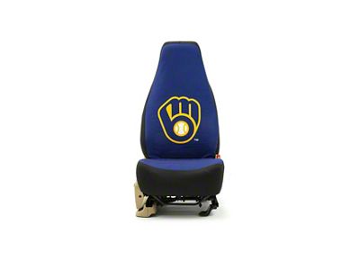 Coverking Universal Ultisuede Seat Cover with Milwaukee Brewers Logo (Universal; Some Adaptation May Be Required)