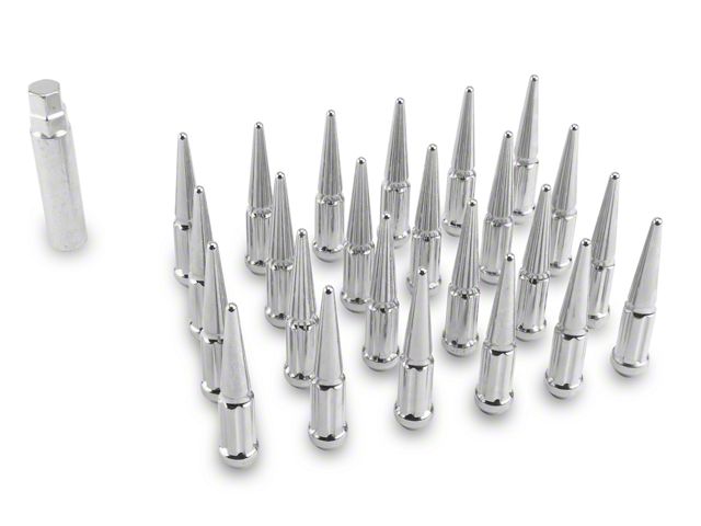 Chrome Spike Lug Nut Kit; 12mm x 1.5; Set of 24 (05-24 Tacoma)
