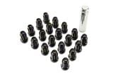 Black 6-Spline Lug Nut Kit; 14mm x 1.50; Set of 20 (20-25 Jeep Gladiator JT)