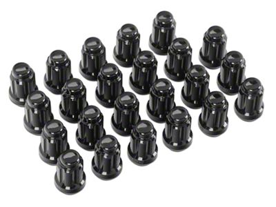 Black 6-Spline Lug Nut Kit; 14mm x 1.5; Set of 23 (18-24 Jeep Wrangler JL)