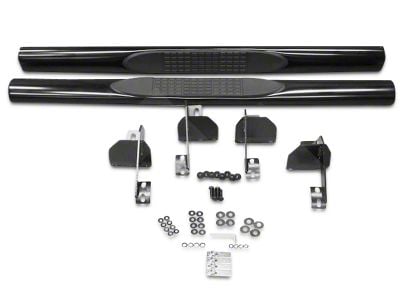 3-Inch Tube Side Step Bars; Gloss Black (07-18 Jeep Wrangler JK 2-Door)