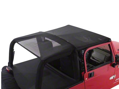 Combo Beach Topper; Black Mesh (07-18 Jeep Wrangler JK 4-Door)