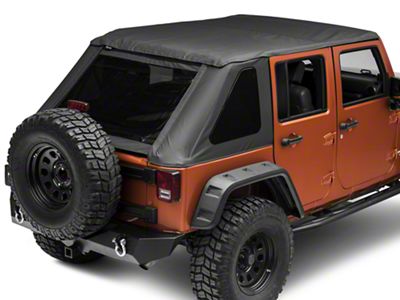 Fold Back Soft Top; Black Diamond (07-18 Jeep Wrangler JK 4-Door)