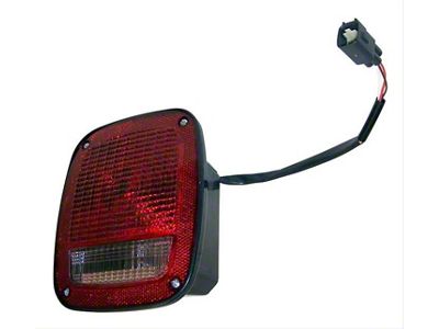 Tail Light; Black Housing; Red/Clear Lens; Passenger Side (98-06 Jeep Wrangler)