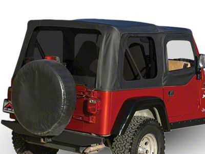 OEM Replacement Soft Top with Tinted Windows and Door Skins; Black Denim (97-06 Jeep Wrangler TJ w/ Half Steel Doors, Excluding Unlimited)