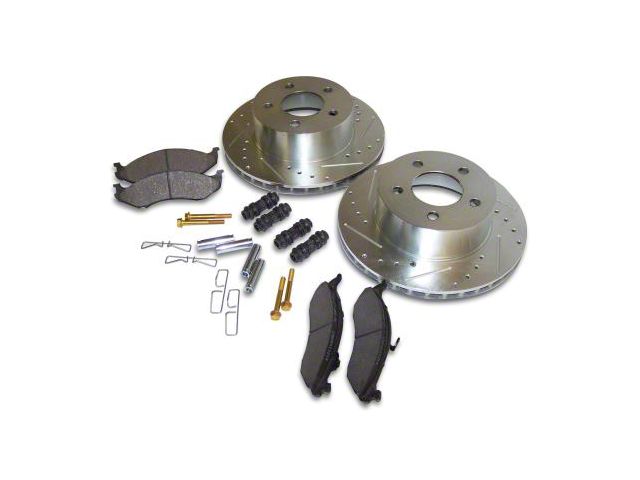 Performance Drilled and Slotted Brake Rotor and Pad Kit; Front (90-06 Jeep Wrangler YJ & TJ)