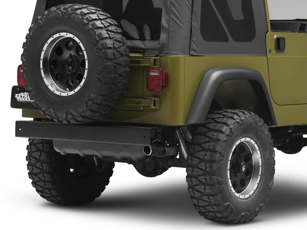 Jeep Wrangler Rear Bumper; Black (97-06 Jeep Wrangler TJ)