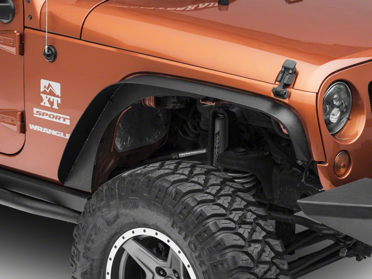 Jeep Wrangler Steel Fender Flares; Textured Black (07-18 Jeep Wrangler JK)