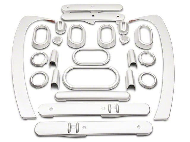 Interior Trim Kit; Brushed Silver (07-10 Jeep Wrangler JK 4-Door w/ Power Windows & Automatic Transmission)